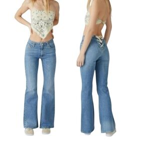 Urban Outfitters BDG Light Blue Lace Up Flare Jeans